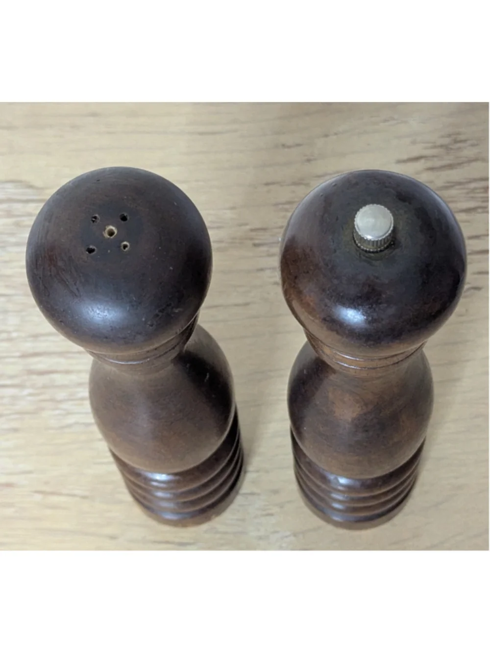 Unbranded Brown Wood Salt and Pepper Grinder Set One Size